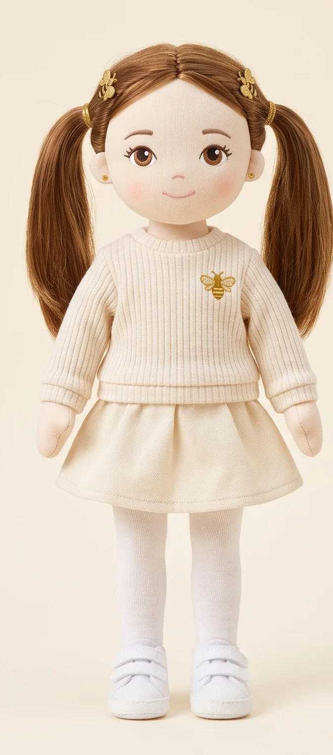 Amelie soft doll, front view